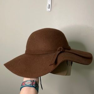 Brown Wool Floppy Brunch Hat